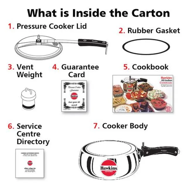 Hawkins Contura Aluminium Inner Lid Pressure Cooker - With Handle, Silver, HC35, 3.5 l-6.webp